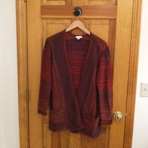 J. Jill Space-Dyed Open-Front Long Cardigan, size S